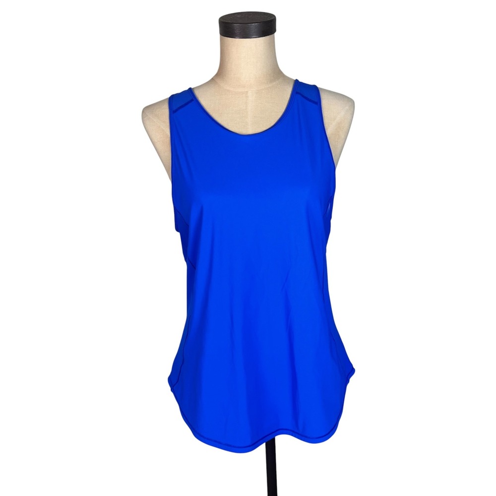 Lululemon Sculpt Tank Top Electric Blue Mesh Back Racerback Running Gym Womens